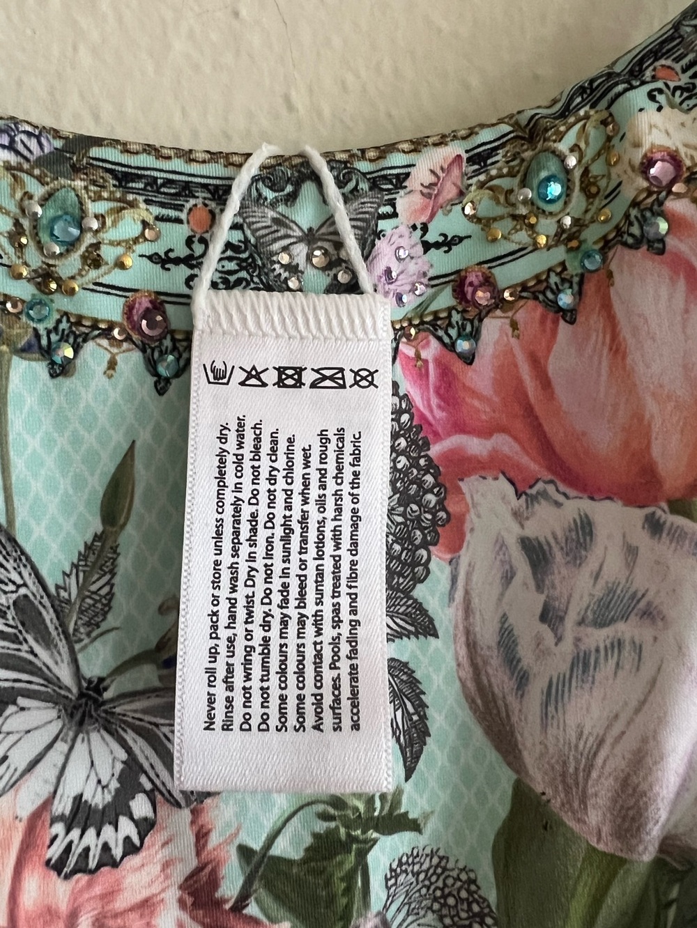 New Camilla Per Roman Side Tie Skimpy Bikini Pant Size Small Crystal - Picture 13 of 13